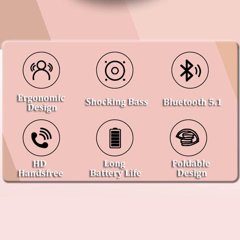 Słuchawki bezprzewodowe Bluetooth 5.1 do Samsunga iPhone'a, stereofonicznego zestawu HiFi, do gier, douszne z mikrofonem, 2025, nowe