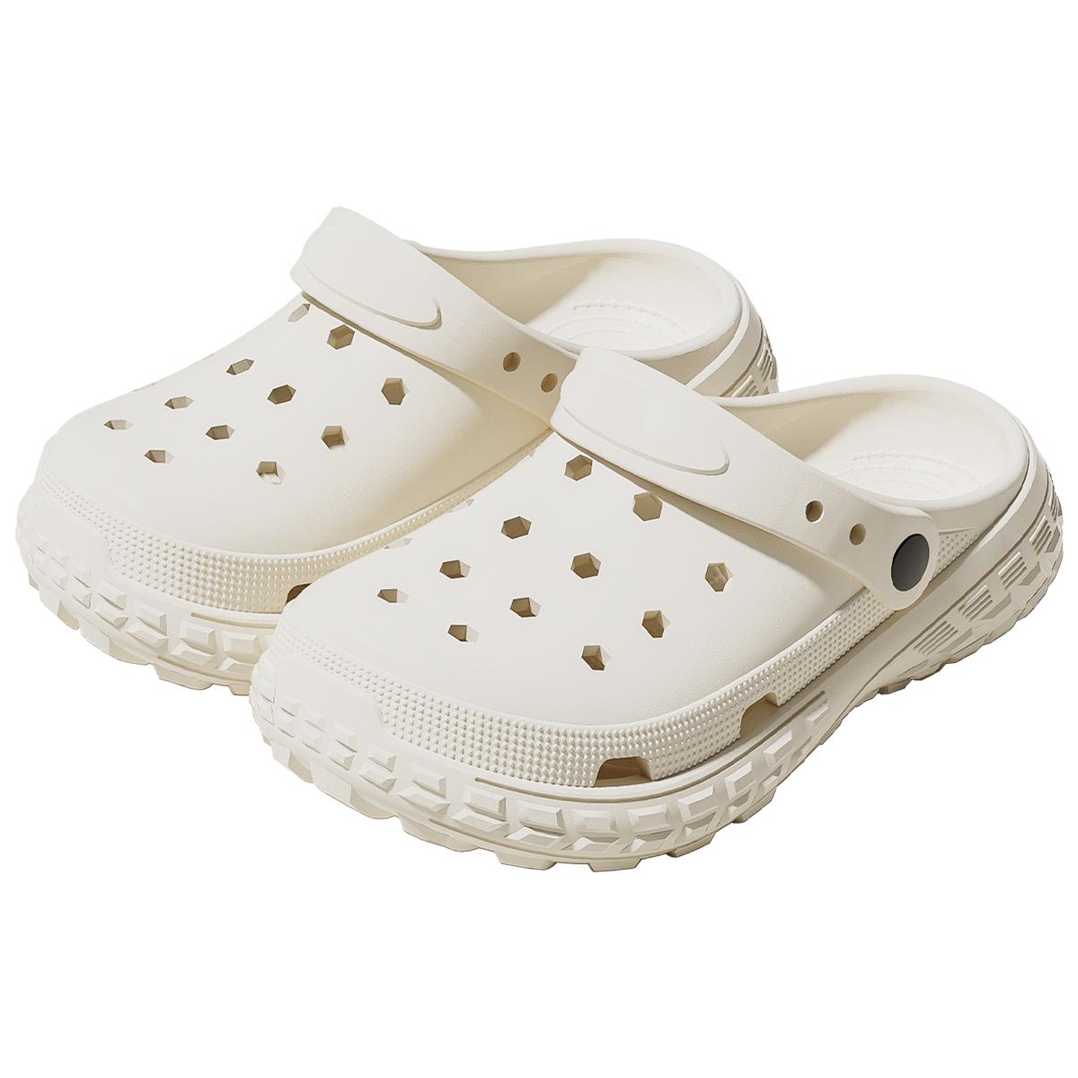 Летние детские клоги, обувь, пляжные садовые сандалии, модные удобные нескользящие тапочки, обувь с отверстиями для дома и улицы 32-33 белый