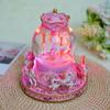Rotating Carousel Music Box Crystal Ball Light up Snow Globe Wind up Musical Box Colorful Lights Cute Little Horses