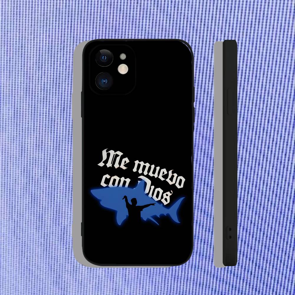 Cruz Cafune Me Muevo Con Dios Funda para Teléfono Para iPhone 17,16,15,14,13,12,11,Pro,Max,Plus,Air,X,XS,XR,SE,8,7,Mini,Suave Negra Funda