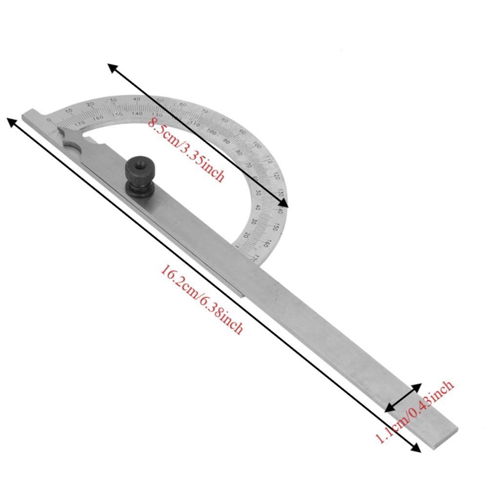 0-180° Measuring Ruler 80*120mm Stainless Steel Protractor 180 Degree Protractor  Measurement