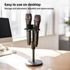 summina Microphone Holder, Wall Mount Dual Slot Height Adjustable Metal Microphone Stand with Anti-Slip Pad Telescopic Pole 24" 39cm and 13cm Base,