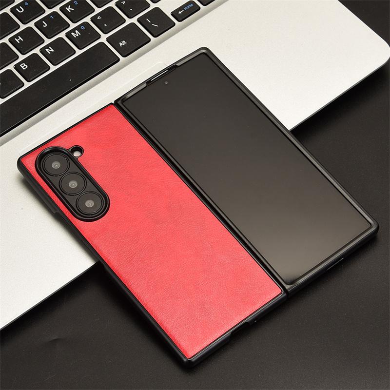 For samsung galaxy z fold6 5g phone case lychee phone case bumper rear shock case galaxy z fold5 4 3 2folding case