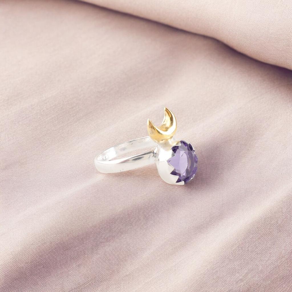 Purple Iolite Gemstone 925 Stamped Silver Jewelry Handmade Stylish Ring For Gift RR-58-9