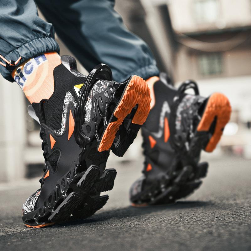 2025 Frühling und Sommer neue Herrenschuhe Klingensohle lässig trendig Außenhandel Übergröße Fliegenstrick Mesh atmungsaktiv Guochao Sportschuhe