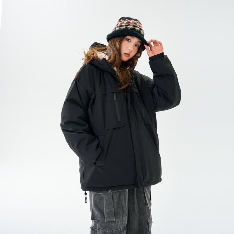 Factory Direct Supply of Winter Tide Brand Color Matching Cotton-padded Clothes, Popular Outdoor Sports Hooded Cotton-padded Clothes for Men and Women