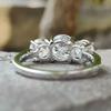 4Carat Moissanite Diamond Engagement Ring with Certificates 925 Silver Three-Stone Wedding Band for Women Fine Jewerlry