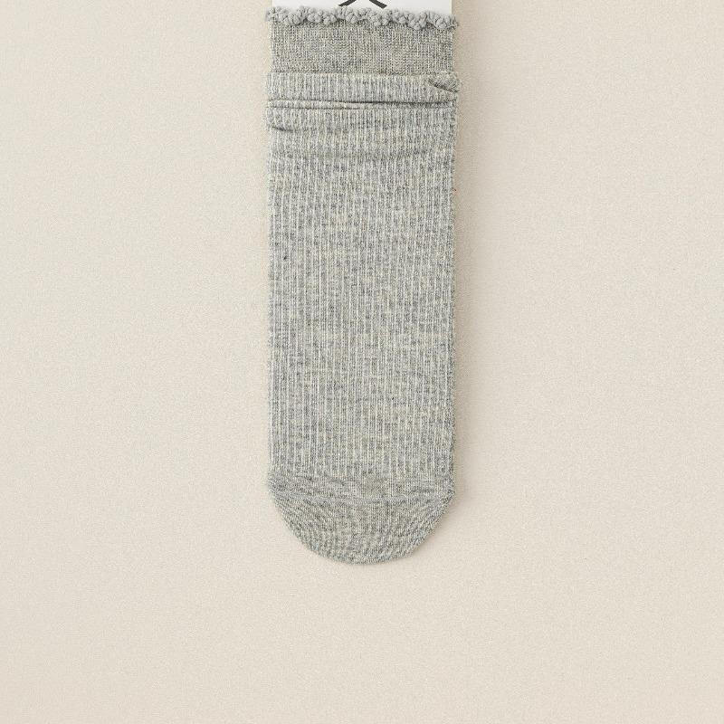 Women's Socks, Grey Lace Boneless White, Antibacterial and Versatile Postpartum Socks