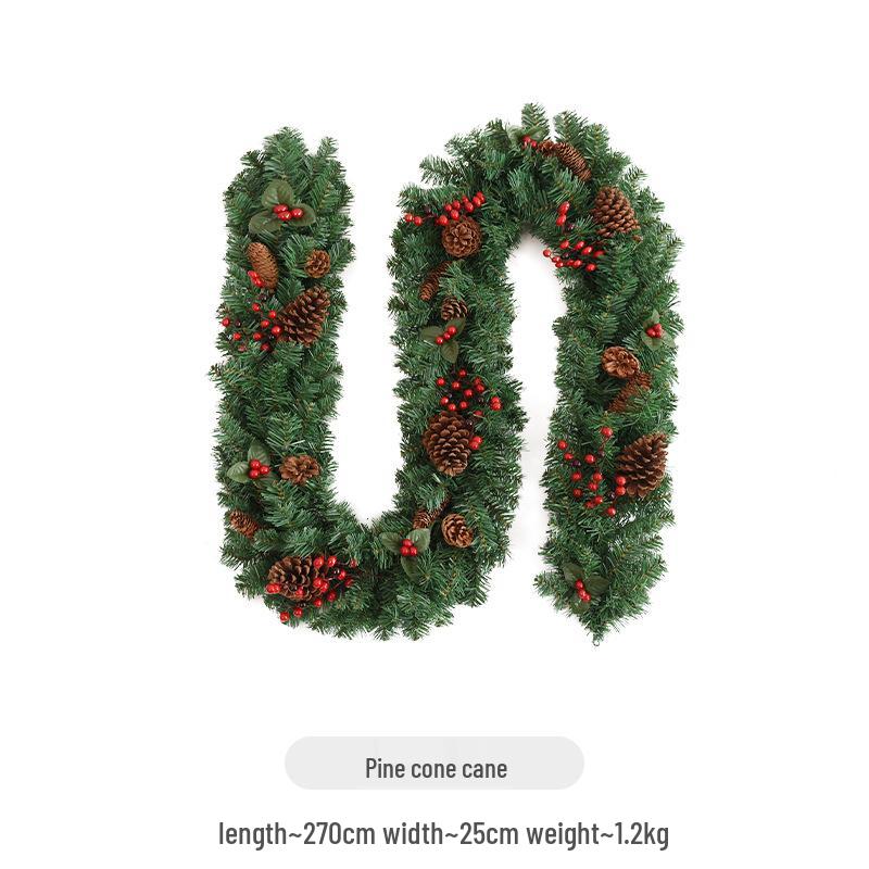 2.7m Christmas Garland with Pine Cones, Ornaments, Handrail & Banister Decoration - In Stock.