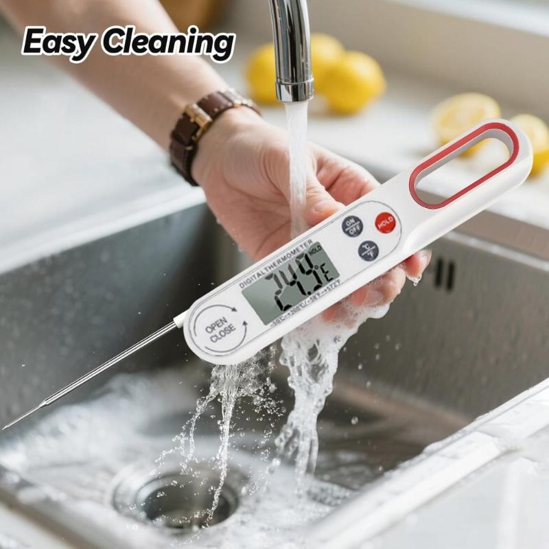Quick Response Magnetic Back Digital Thermometers For Kitchen Use Measure Meat Oil Liquid Temperature With Clear Display