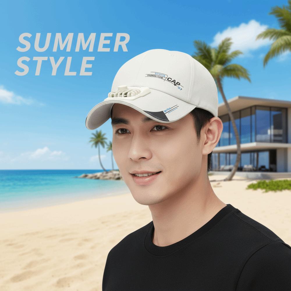 Portable Baseball Cap with Fan Long-lasting Breathable Rechargeable Fan Hat Adjustable Versatile