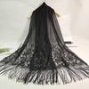 Breathable Silk Scarf Anti-UV Pashmina Summer Tassel Shawls  Women