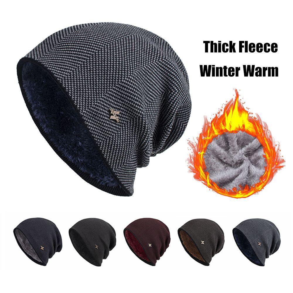 

Однотонная хлопковая шапка Gorros, толстая флисовая шапка, мужская вязаная шапка, повседневные шапки, зимняя теплая шапка