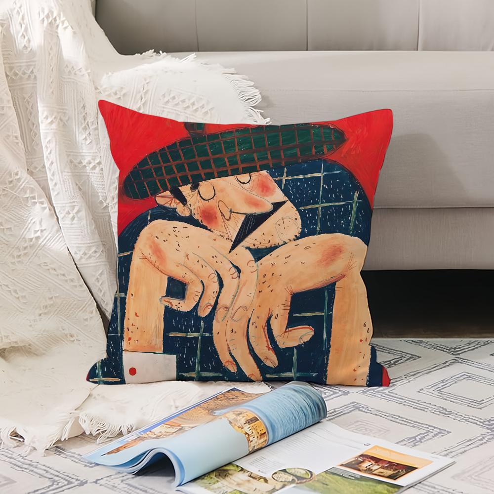 Funny Artist M-Masha P-Pryanichnikova   Pillow Case Office Cushions Suitable For Sofa Car Bedroom Decorative Cushion Cover
