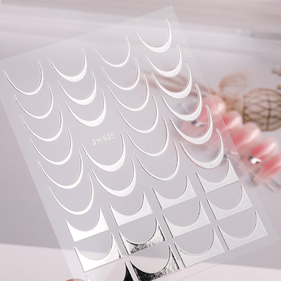 Metall Spiegel Nagel Aufkleber Gold Silber Nail Art Aufkleber bunte Slider Maniküre Dekor Nagel DIY