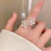 Exquisite Open Flower Ring: Women's Fashionable Adjustable Trendy Personality Ring