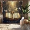 Bible & Cross Shower Curtain, Holy Scripture & Doves Design, Fade-Resistant Polyester,12 Hooks,Machine Washable, Serene Ambiance