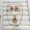 Elegant European & American Luxurious Geometric Twist Earrings & Necklace Set