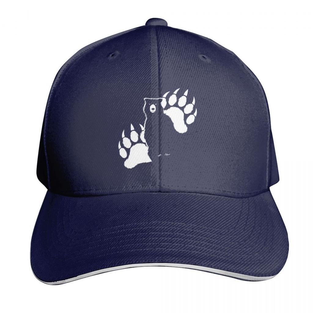 Silhouette and Paws Grizzly Bear Baseball Cap Luxury Hat western Hat Designer Hat Golf Unisex Unisexs Tennis Womens