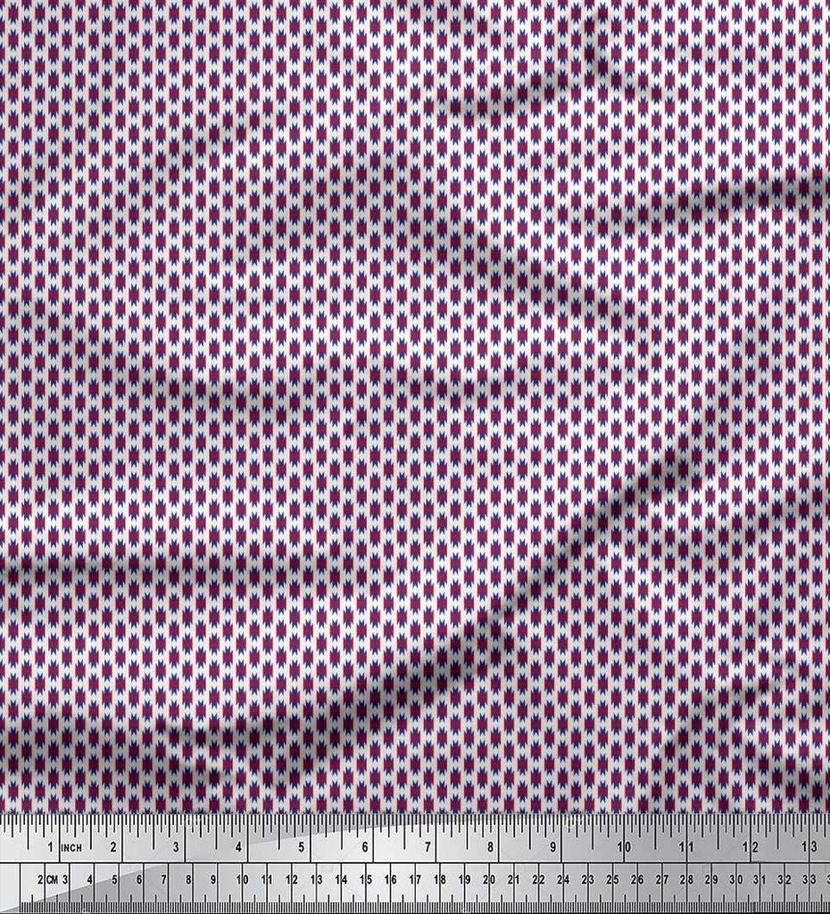 Soimoi Japan Crepe Satin Fabric Geometric Small Print Fabric by the metre 42 Inch