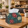 1pc Arts Crafts Floral Tissue Box - Red Green Classic Napkin Storage Box, Suitable for Rolls/Facial Tissues/Single Sheets, Multi-Functional Storage Bo