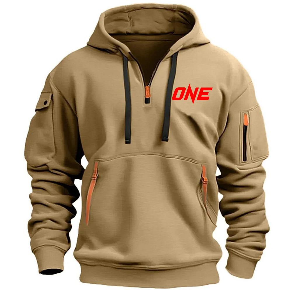 New Models Autumn Winter Men's Leisure Sports Multi-zip Arm Pocket Hoodie Jumper Hoodie Sports and Leisure Jacket
