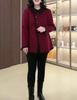 Autumn/Winter Woolen A-line Slimming Collared Shirt for Middle-Aged Women