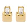 Heavy Industry Exaggerated Mirror Alloy Square Rhinestone Earrings Light Luxury Design Unique High-end Earrings