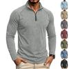 Men's Vintage Long Sleeve Stand Collar Shirt for Casual Everyday Wear