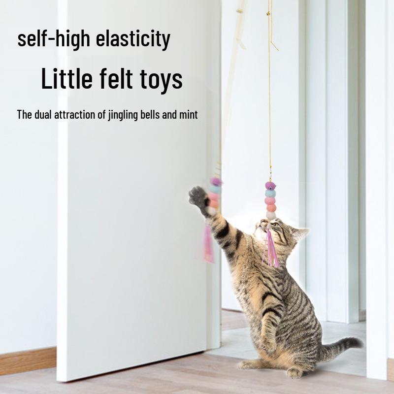 Cat Teaser Wand with Hanging Plush Rope for Kittens
