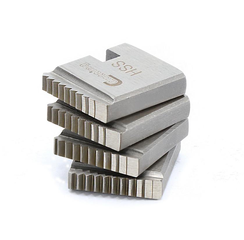 Threading dies for manual pipe threader and portable pipe threader