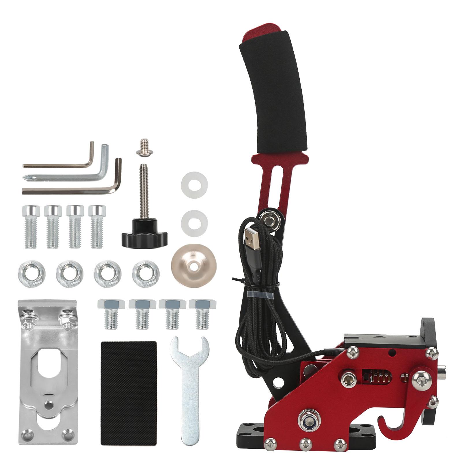USB Handbrake Kit with Clamp PC Racing Game Drift for Logitech G923/G29/G27/G25 Hall Sensor SIM Racing Brake System Handbrake красный
