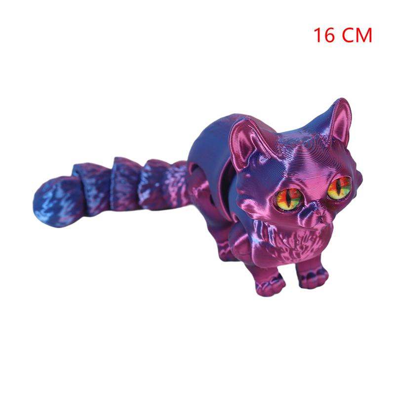 3D Printed Articulated Cute Cats Home Room Car Decorations Desktop Decorations Cartoon Simulated Cats Model Ornament Gifts