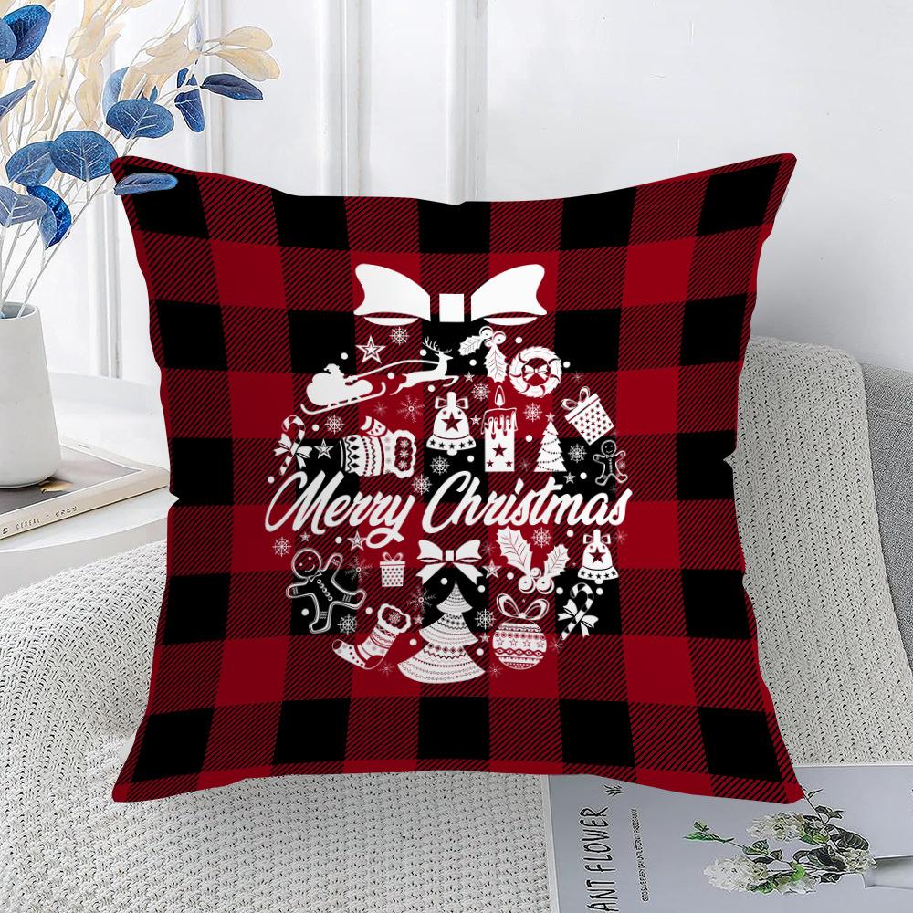New Style Pillowcase Buffalo Plaid Christmas Print Pillowcase Home Bedroom Decoration