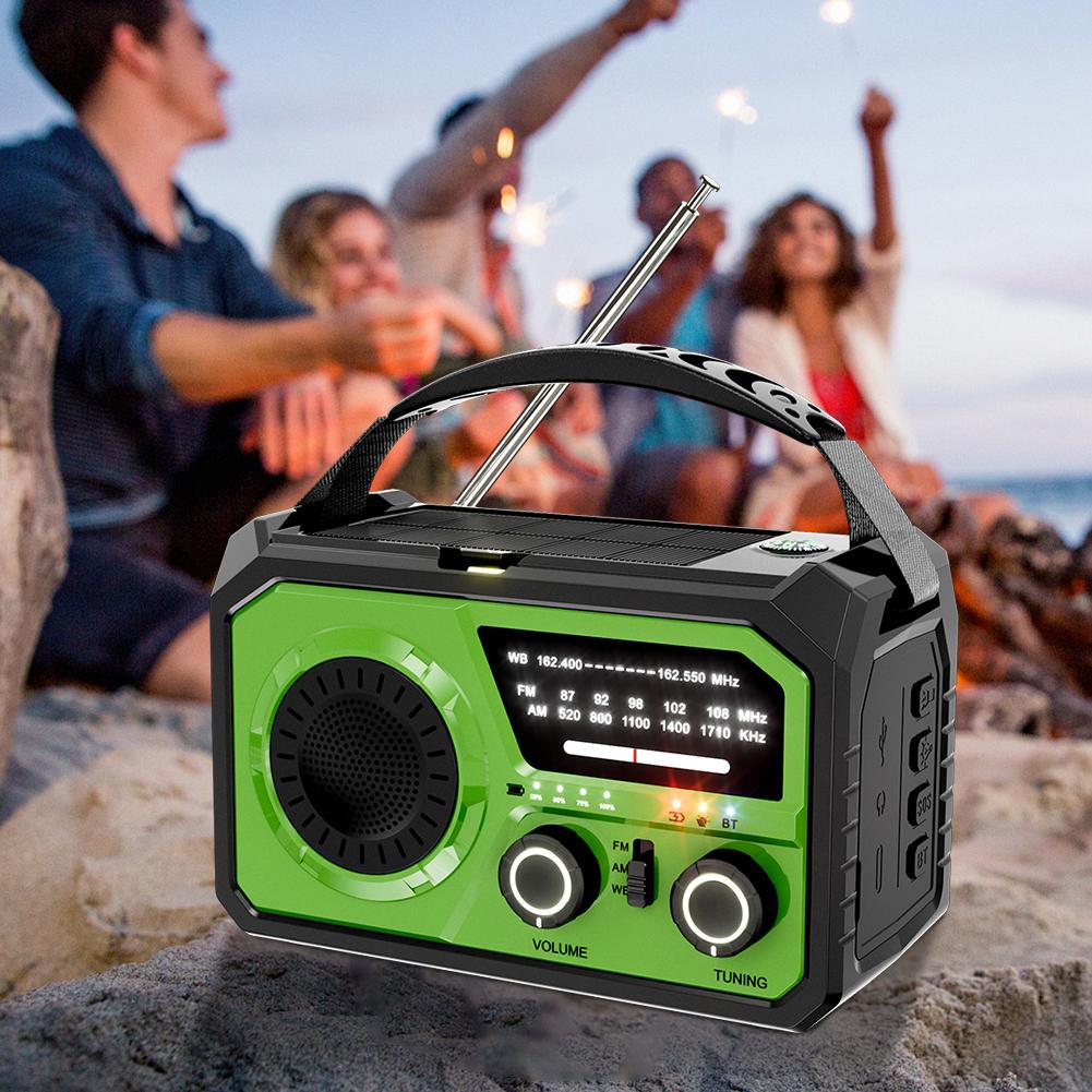 16000mAh AM/FM/WB NOAA Radio Emergency Weather Radio Hand Crank/Solar Charging Survival Radio with LED Flashlight for Outdoor