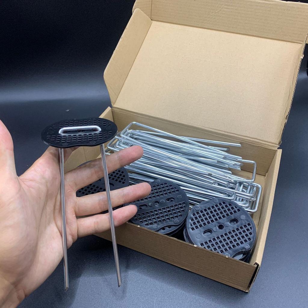 Garden ground cover pegs and lawn pegs (50 three-hole pegs + 50 pegs)
