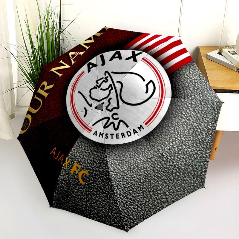1 PC Automatic Folding Umbrella - AFC Ajax Custom Name Pattern, Portable & Foldable Design with 8 Ribs, Christmas Birthday Gifts