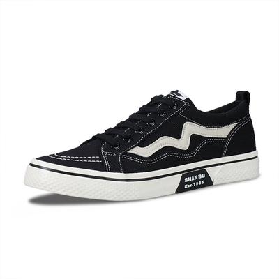 Grenzüberschreitende Herrenschuhe Freizeitsportschuhe Board-Schuhe Einfache Ganz schwarze Low-Top Canvas-Schuhe Arbeitsschuhe Schuhe mit weicher Sohle 23101