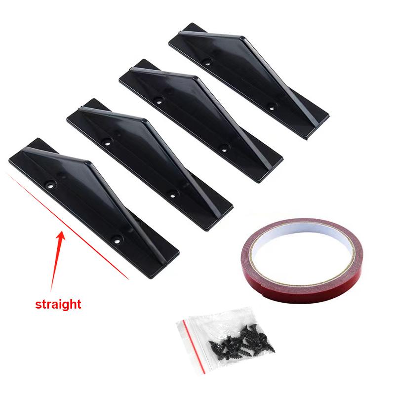 4pcs Car Rear Bumper Lip Diffuser Splitter Spoiler Scratch Protector Fin Trim Caps Universal Exterior Accessory For 300