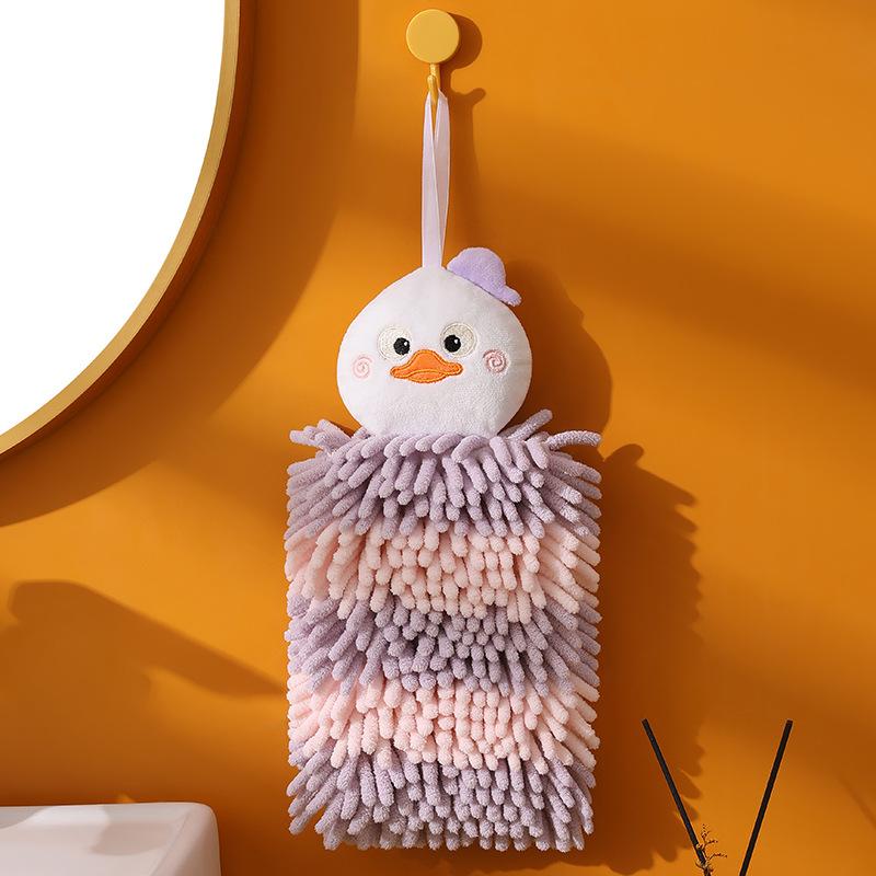 Creative Two-Tone Duck Kitchen Towel Dual-Use Hanging Absorbent Quick-Dry Square Towel