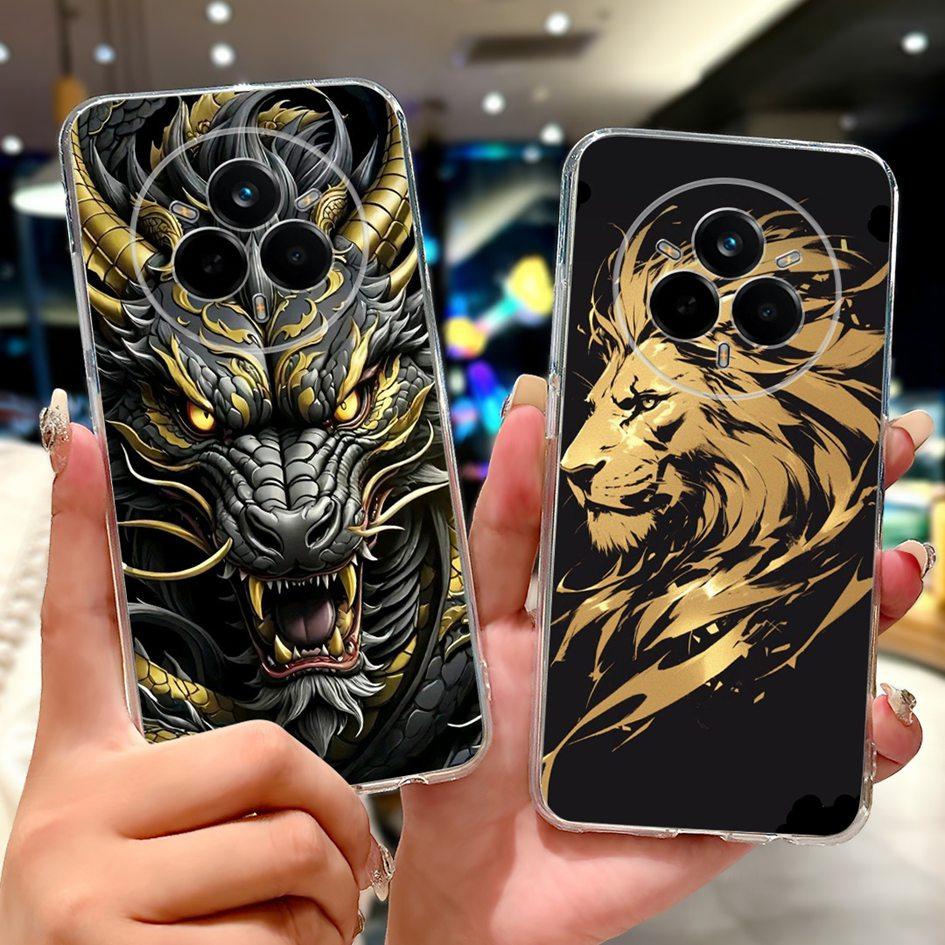 Für Realme 14 Pro 5G Hülle 2025 Cover Cooler Drache Löwe Cartoon Weiche Klare Silikon Handyhüllen Für Realme 14 Pro+ 14Pro Plus Capa
