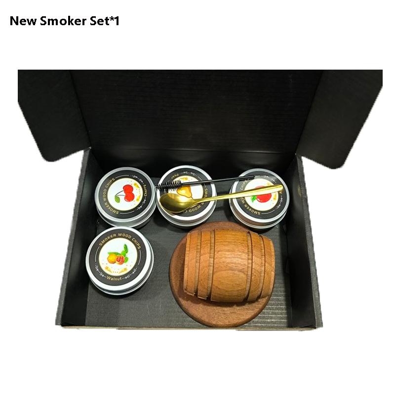 Cocktail Smoker Kit With Wood Chips Whiskey Wooden Smoked Wood Hood Smoker For Drinks Kitchen Bar Accessories Tools Bar Cocktail