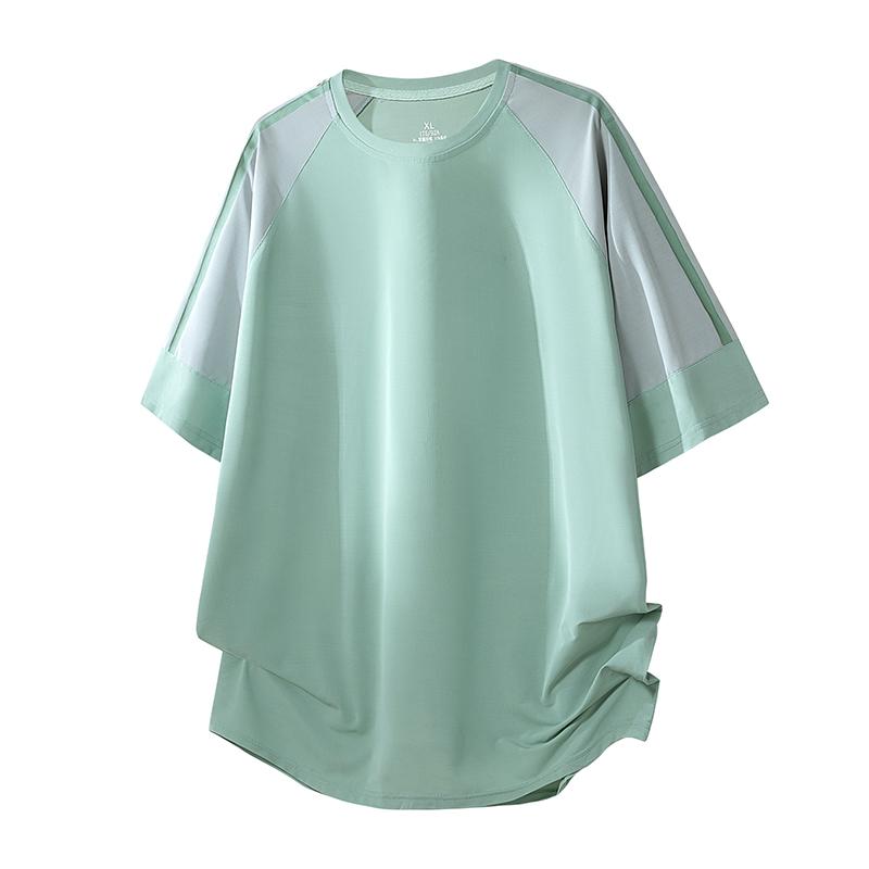 

Quick Drying Sports T-shirt Men s Ice Silk Fitness Loose Summer Thin Short Sleeved Running Top 2XL