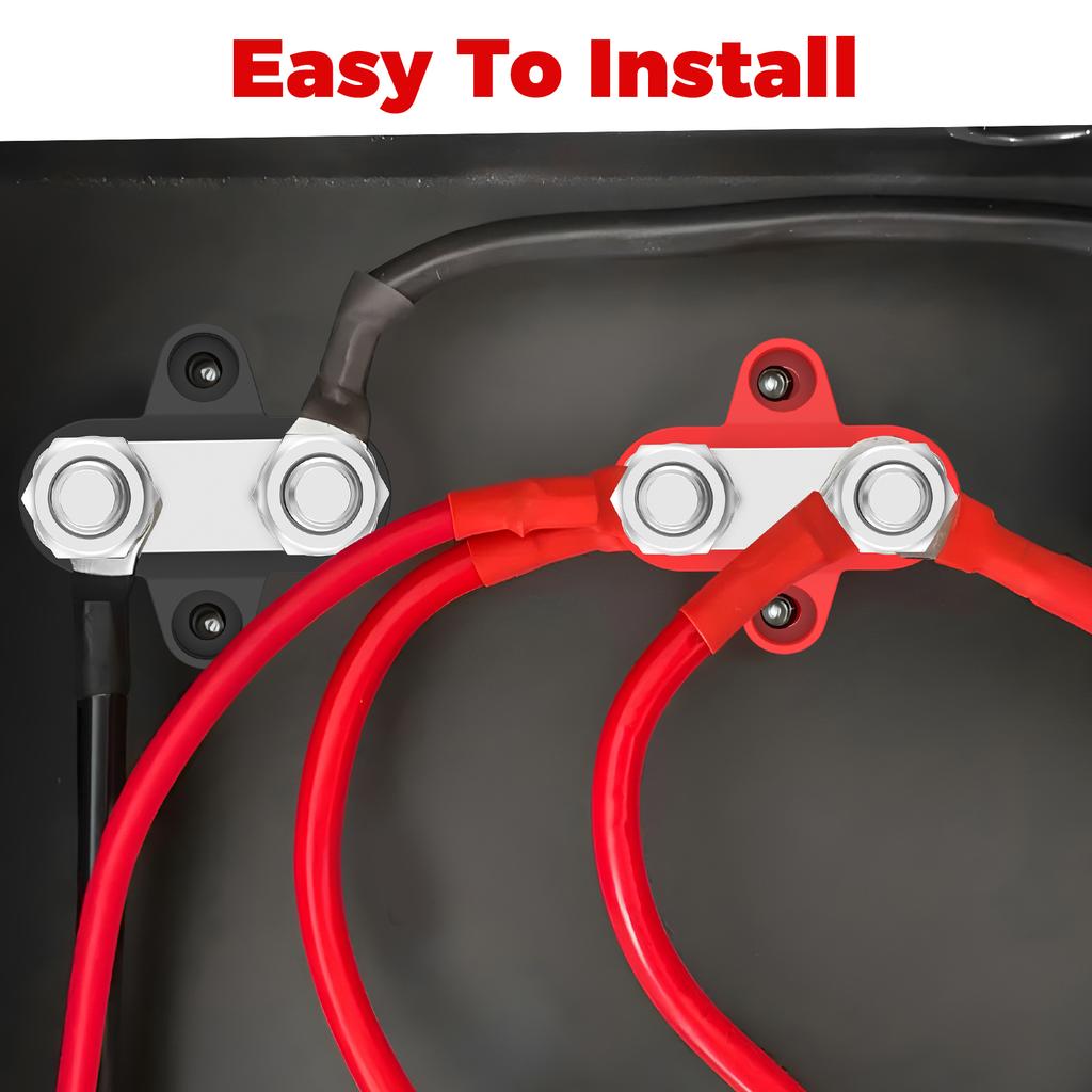 Bus Bar Reliable Power Distribution Block M8 Battery Distribution Block Battery Wire Terminal Block Double 5/16 Inch Studs