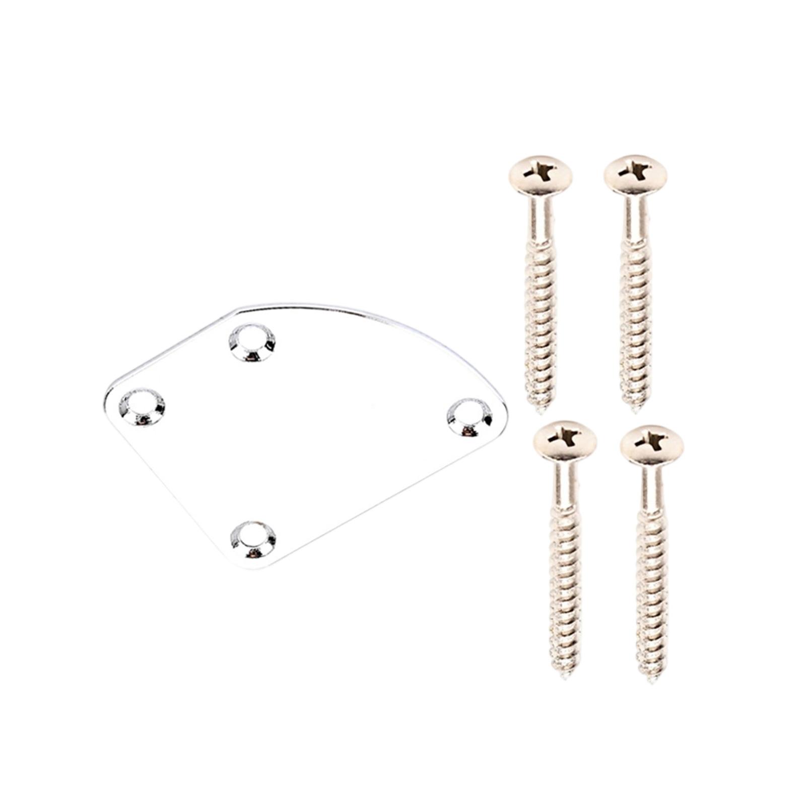 

Металлическая пластина для грифа гитары/баса с 4 отверстиями и винтами, монтажная пластина для соединения грифа гитары, аксессуар для электрогитары серебряный