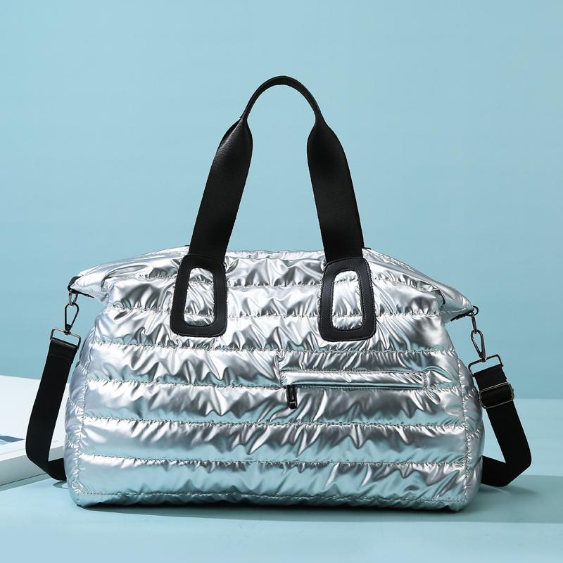 A Solid Color Bright Surface Sports Fitness Bag Shoulder Bag, Fashion, Large Capacity, Excellent Feel, Waterproof