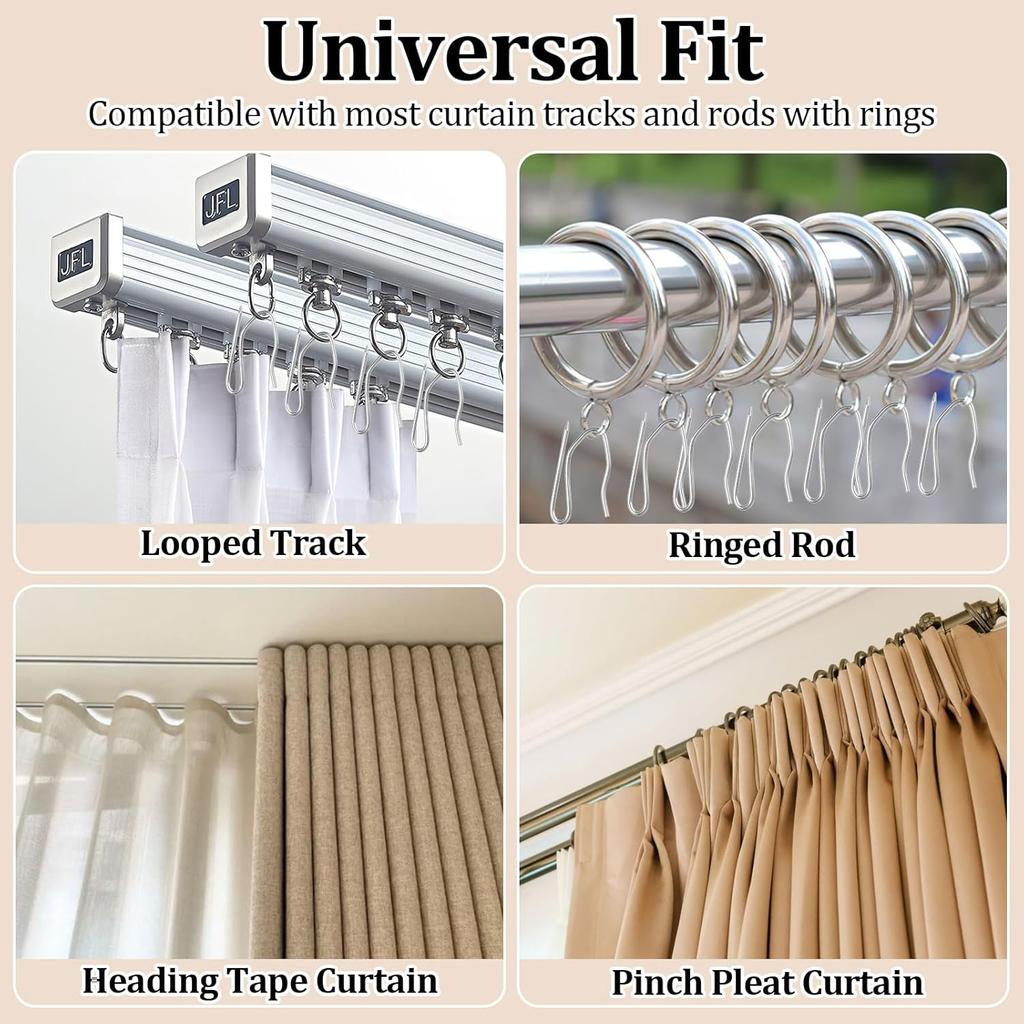 140 PCS Metal Curtain Hooks for Drapes, 1.2 in Rustproof Drapery P for Pinch Pleat Curtain, S-Shaped Pin-On Hook for Window, Door, Shower, RV Curta