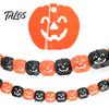Holiday Atmosphere Decor 5 Pcs 10FT Halloween Banner, Spooky Spider Bat Skull Ghost Themed Party Decorations Pumpkin Hanging Bunting Garland
