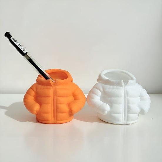 Down Jacket-Shaped Pen Holder Creative Desk Organizer for Makeup Brushes And Stationery Creative Unique School Supplies