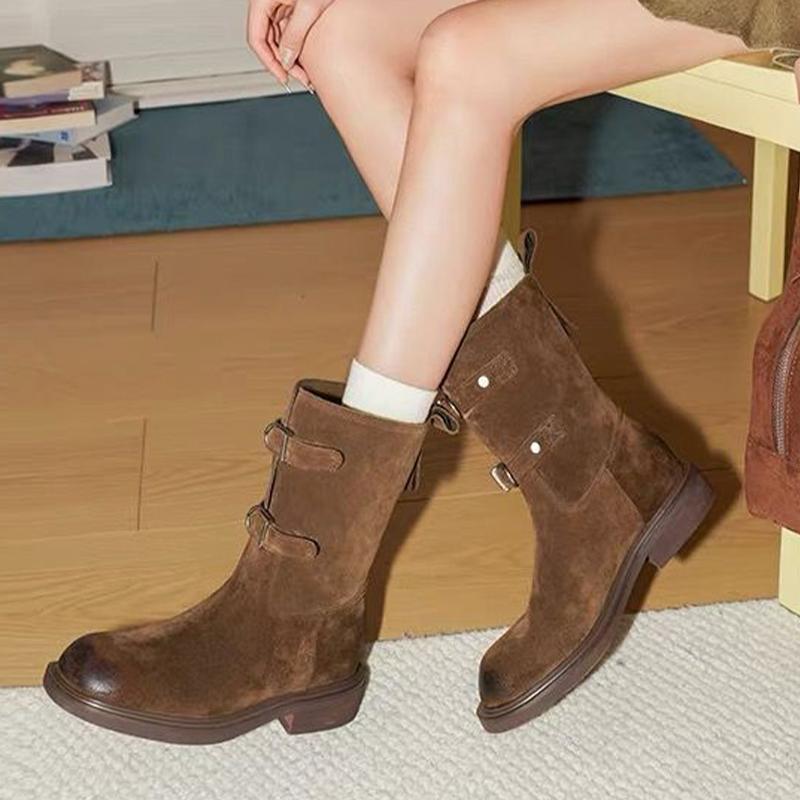 Ballerinaskor Dam Ankelstövlar Designer Mockaskor Vinter Modetrend Chelseaboots Nya Promenad Goth Korta Damstövlar